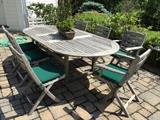 Kingsley Bates Teak Outdoor Table and 8 Chairs