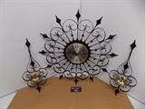 Welby Star Burst Clock with pair of sconces 