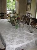 Dining room table with cloth