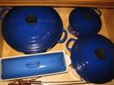 Le Creuset pots and pans