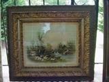 Another framed lithograph, 19th c. landscape with sheep