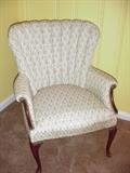 Fan back upholstered chair