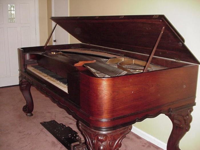 19th C. Square grand piano by Mathushek Piano Co., New Haven, Conn., 1860s
