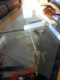 Knoll Barcelona glass top coffee table