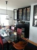 Le Corbusier dining room table & Arrben Italian leather chair