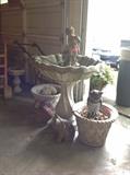 Fountain and Planters