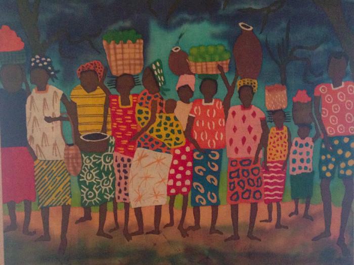 African fabric wall art
