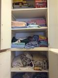 Closet of linens and towels