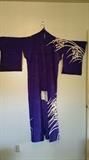 Beautiful deep purple hand stitched Japanese Kimono. Late 60s or early 70s. Could be wife's wedding Kimono.