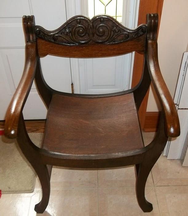 Antique saddle chair.