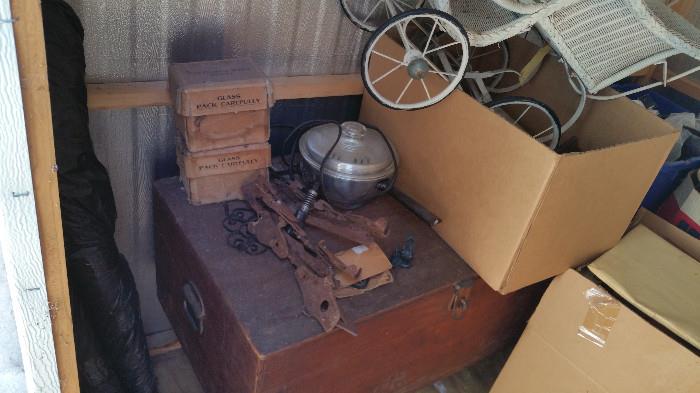 baby buggy and other antiques