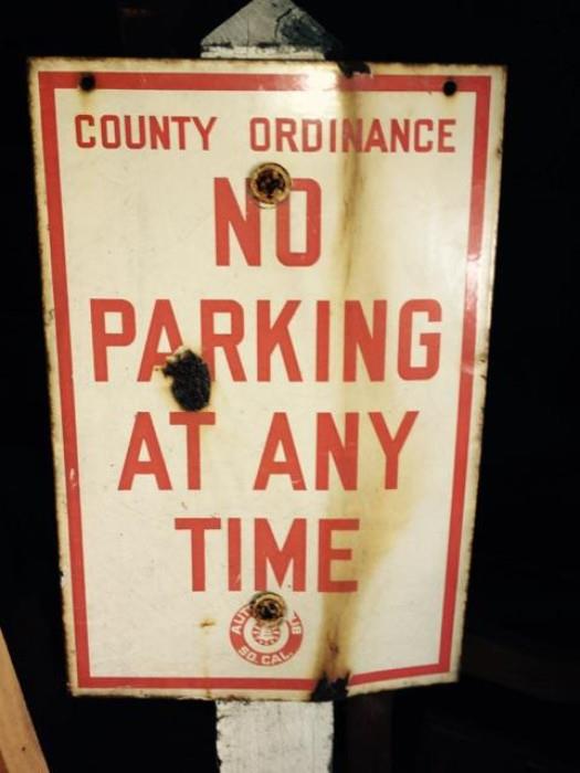 old no parking sign