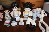 VINTAGE CHINA HEAD AND HALF DOLLS