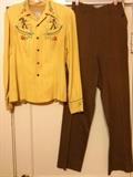 40s Wool Gabardine western shirt and riding pants $75 set