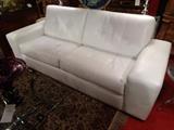MODERN WHITE LEATHER SOFA