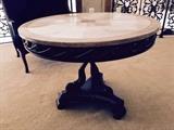 MARBLE TOP CENTER TABLE WITH CLASSICAL DOLPHIN BASE