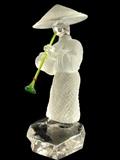 ST. LOUIS FRANCE CRYSTAL FIGURE, FLUTE CHINOISE, IN ORIGINAL BOX