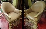 PAIR ROBB STUCKY LEATHER ARMCHAIRS
