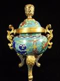 LARGE CHINESE CLOISONNE URN