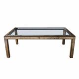 BERNHARD ROHNE MASTERCRAFT ACID ETCHED BRONZE DINING TABLE, CIRCA 1970's