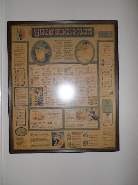 Poster Framed 46 Great Drinks and Toasts