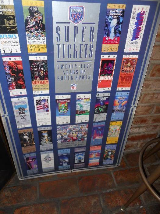 25 Years of Super Bowls - Ticket Stubs Poster