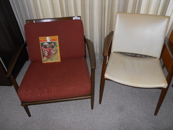 Vintage Chair Imported from Denmark by Selig - Orange, Vintage White Vinyl Chair - 49ers Book