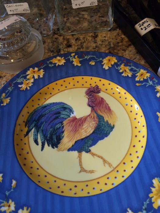        Colorful rooster plate
