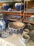             Many blue & white items