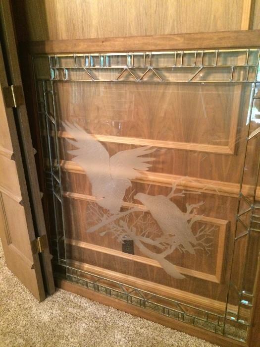          Large etched eagles window