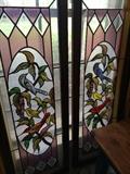           Two beautiful stain glass bird panels