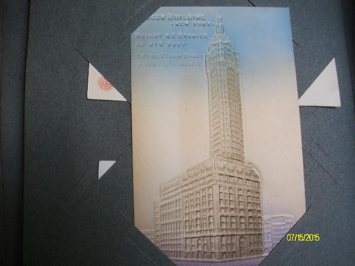 Embossed "Singer" building, New York, NY post card