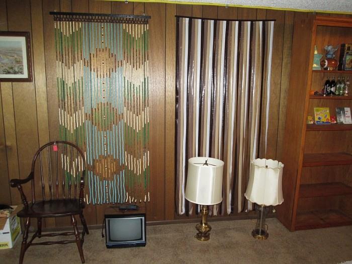Back to the 60's---Door Hangers--Bow back Chair---Lamps