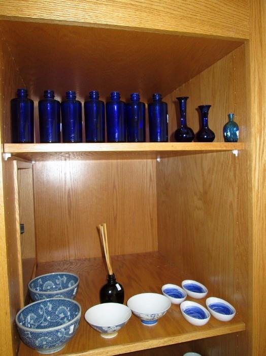Blue Bottles---Rice bowls, etc.