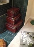 Set of stacking suitcases decor $ 60.00