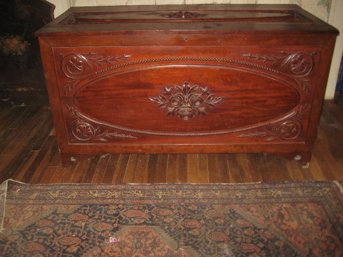 beautiful large carved blanket chest
