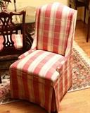 Beautifully tailored Parson's Chairs, a pair.