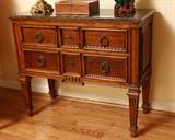 Ethan Allen Bonner Console table in perfect condition and with a marble top.