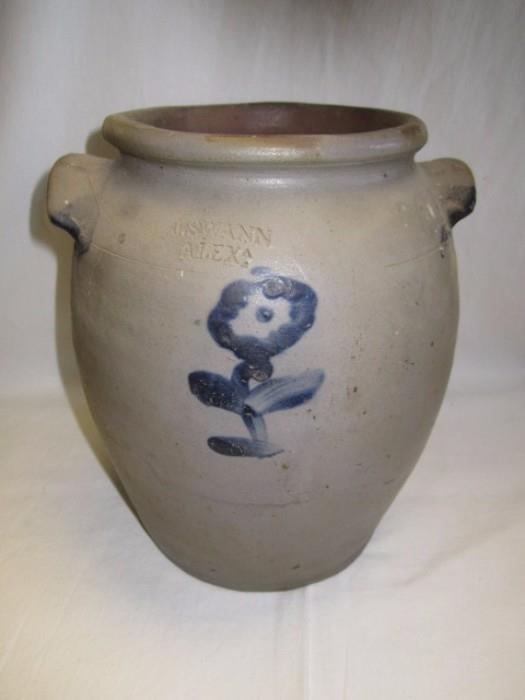 J. SWANN ALEXANDRIA VA POTTERY CROCK