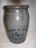 WILLIAMS & REPPERT 1 GALLON STENCILED CROCK GREENSBORO PA