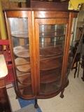 OAK BOW FRONT CHINA CABINET