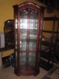 HOWARD MILLER CHERRY CORNER CABINET WITH LLIGHTS