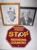 SIGNED REDSKIN SIGN AND MORE