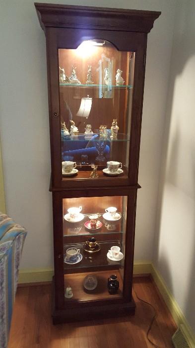 Double curio cabinet