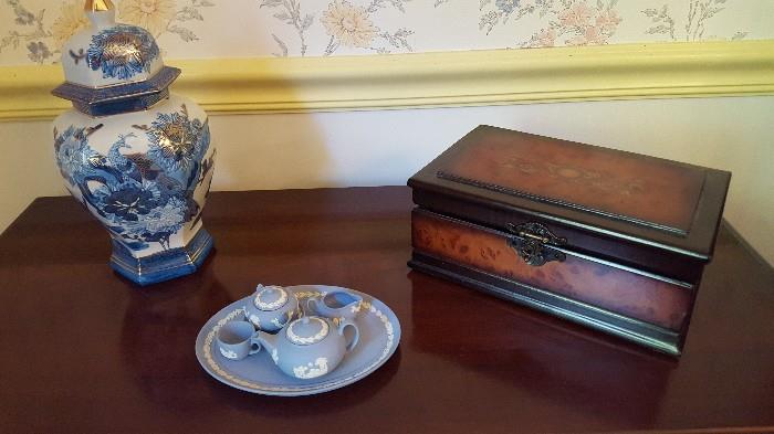 Wedgwood Blue Jasperware Miniature Tea Set
