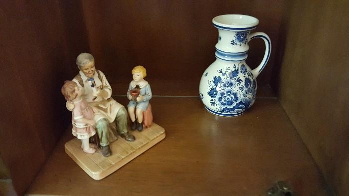 Norman Rockwell "Toymaker"   & Delfts Pottery