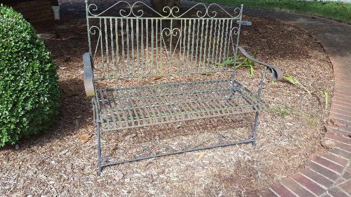 Metal outdoor bench