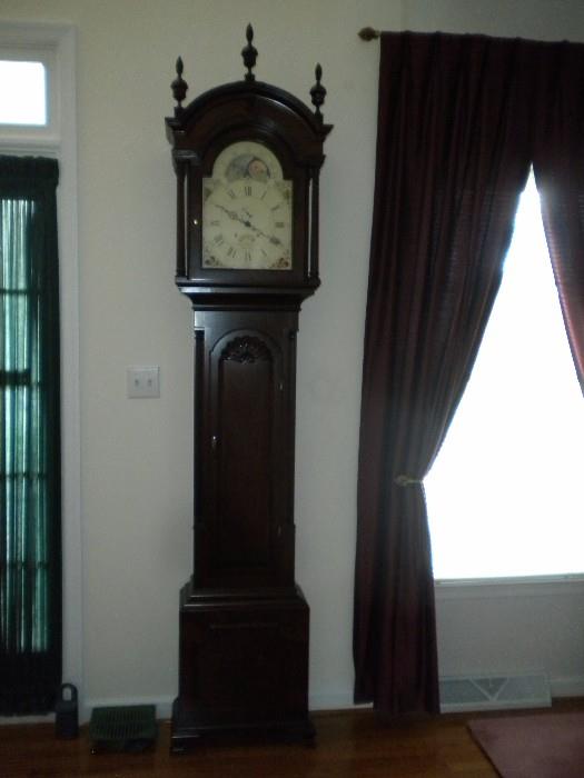 TALL CASE CLOCK - WINTERTHUR AUTHORIZED LIMITED EDITION REPRODUCTION GODDARD TOWNSEND CASE - HAND CARVED FINIALS