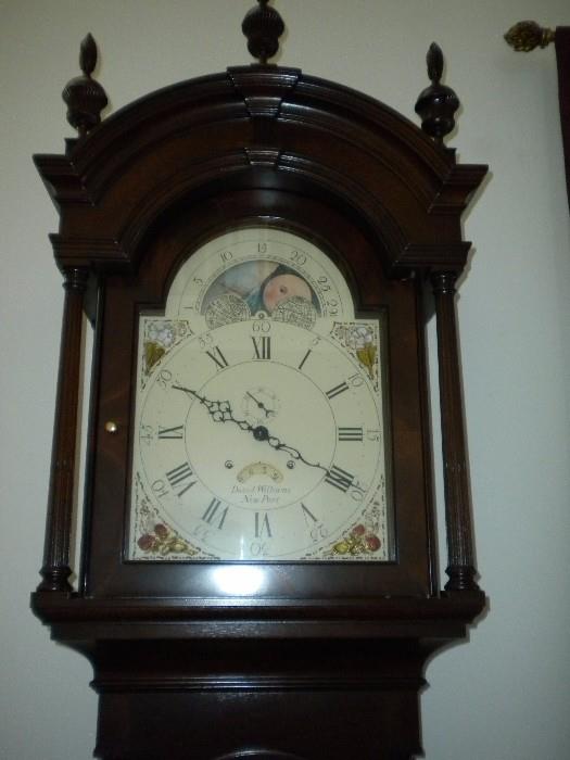 TALL CASE CLOCK REPRODUCTION OF DAVID WILLIAMS MOVEMENT - WINTERTHUR AUTHORIZED LIMITED EDITION - HAND PAINTED FACE