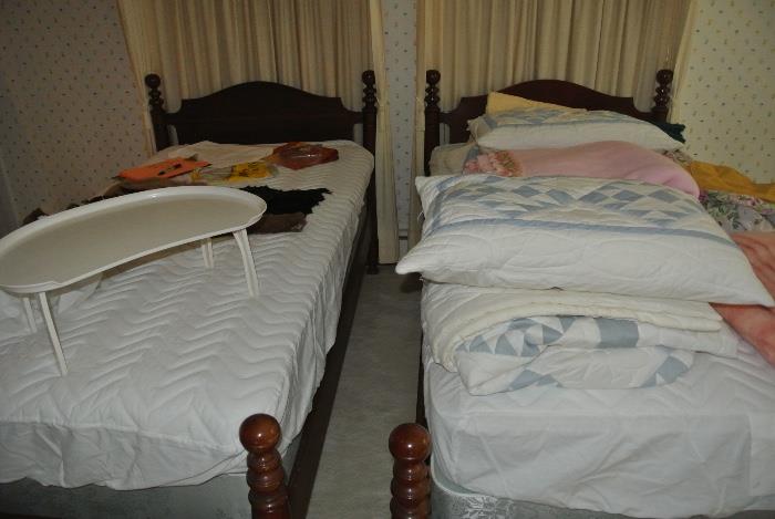 Pair of Mahogany Single Beds